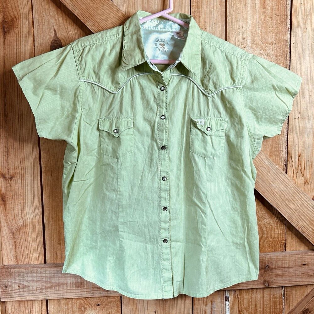Ultra Twenty X Fit Womens Sz XL Short Sleeve Snap Western Shirt Rodeo Country